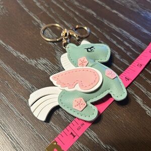 Mint Green Unicorn Keychain with Pink Wings